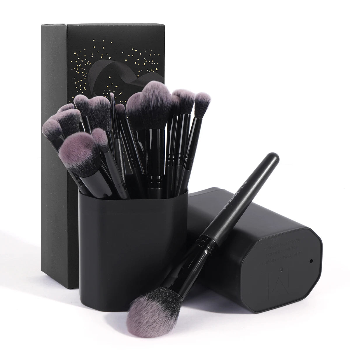 MAANGE Makeup Brushes 18pcs Professional Natural Foundation Eyeshadow Concealer Blending Brush with Storage Box Kabuki Women Kit