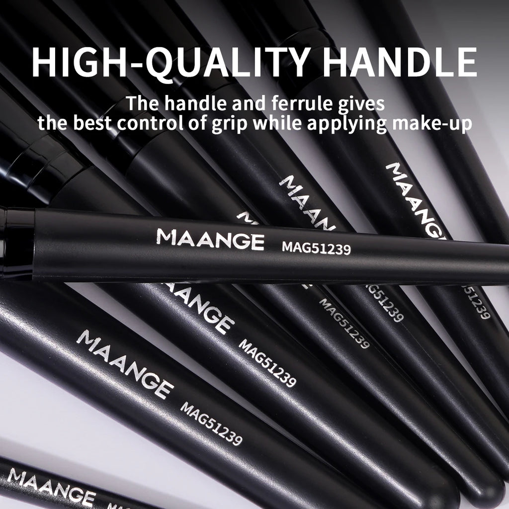 MAANGE Makeup Brushes 18pcs Professional Natural Foundation Eyeshadow Concealer Blending Brush with Storage Box Kabuki Women Kit