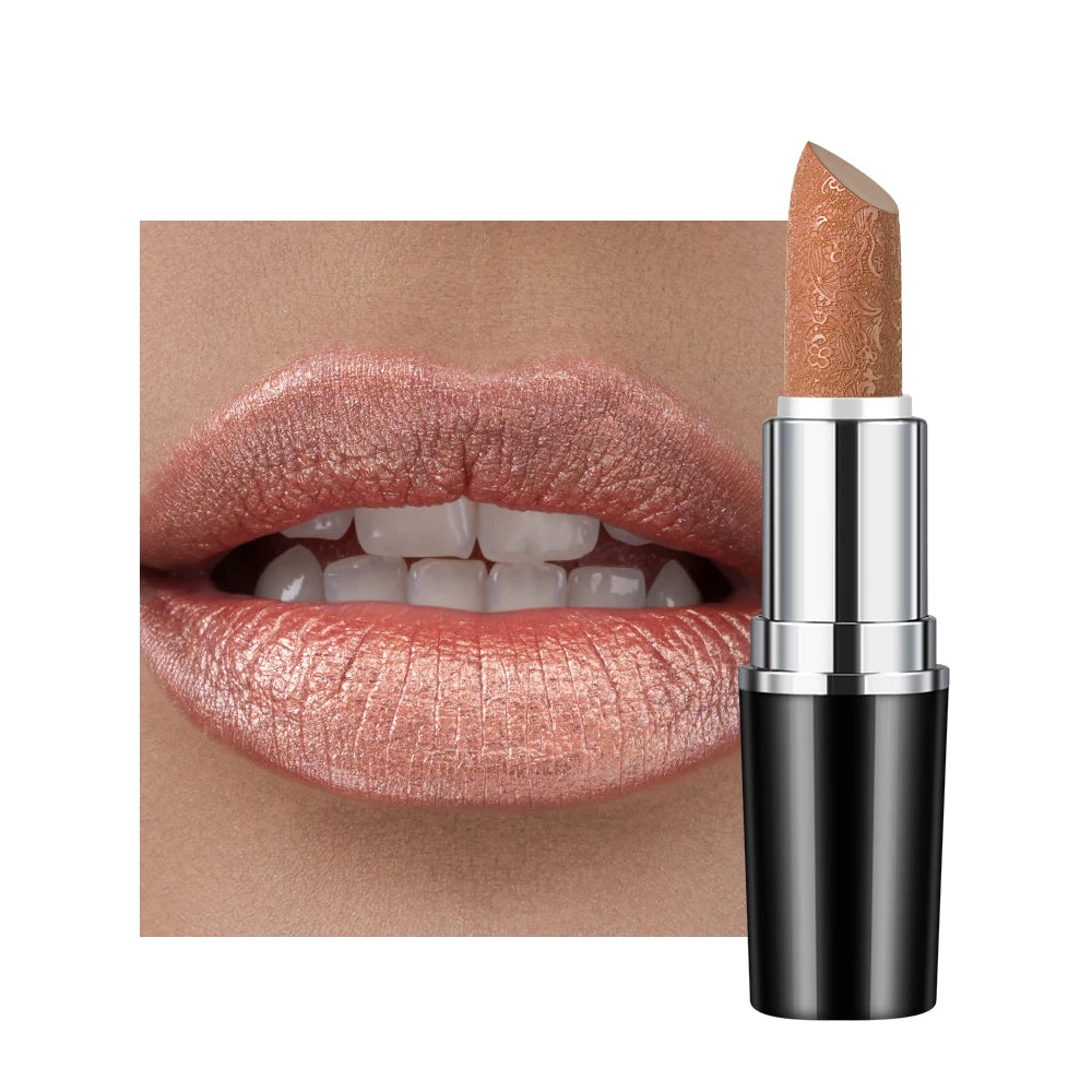 Rouge à Lèvres Nacré Vegan — Reflets Précieux Longue Tenue