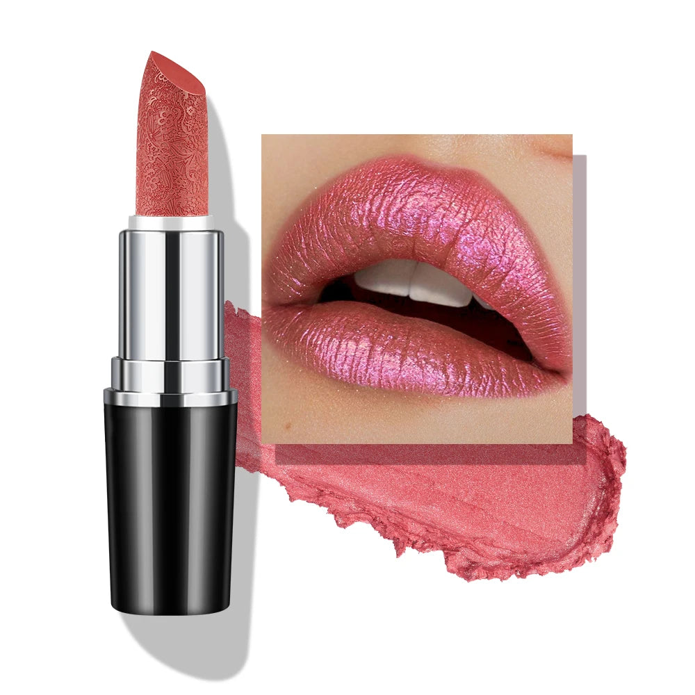 Rouge à Lèvres Nacré Vegan — Reflets Précieux Longue Tenue