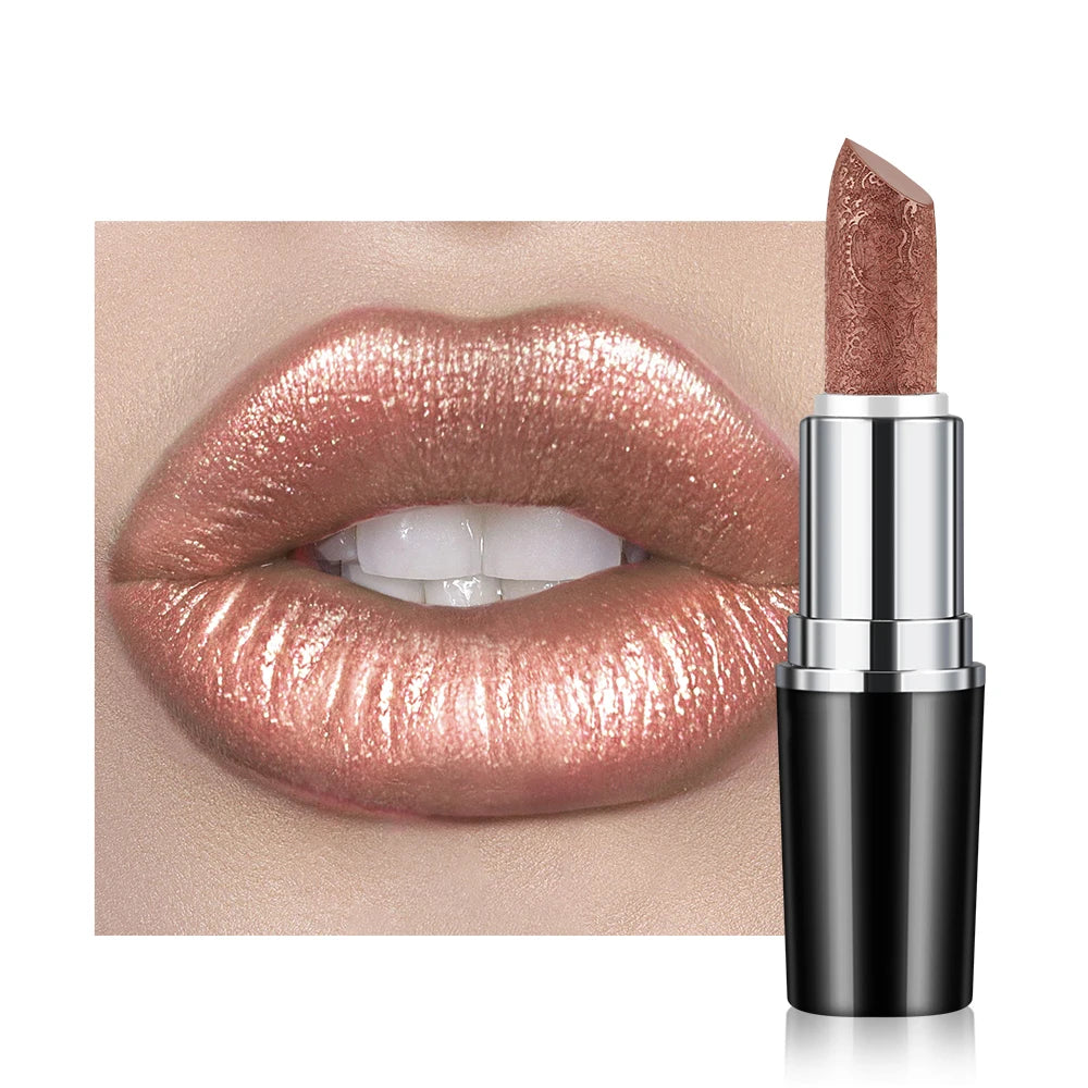 Rouge à Lèvres Nacré Vegan — Reflets Précieux Longue Tenue