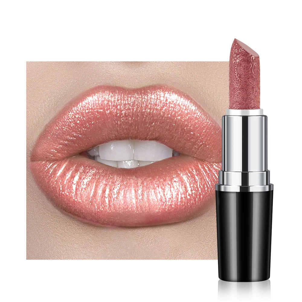Rouge à Lèvres Nacré Vegan — Reflets Précieux Longue Tenue