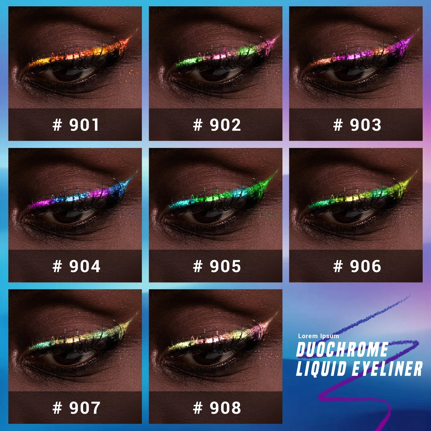 Eyeliner Liquide Multichrome — Reflets Métalliques Waterproof