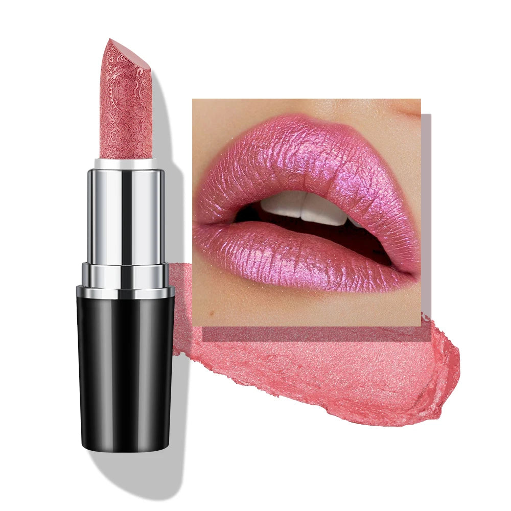 Rouge à Lèvres Nacré Vegan — Reflets Précieux Longue Tenue