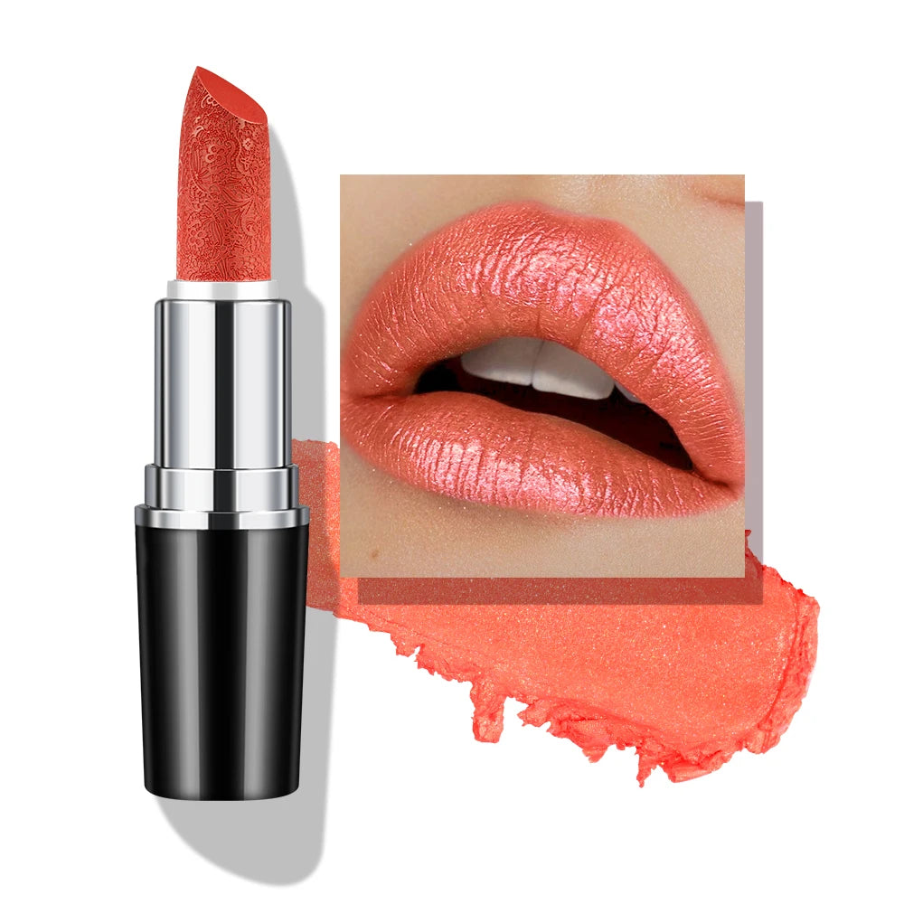 Rouge à Lèvres Nacré Vegan — Reflets Précieux Longue Tenue