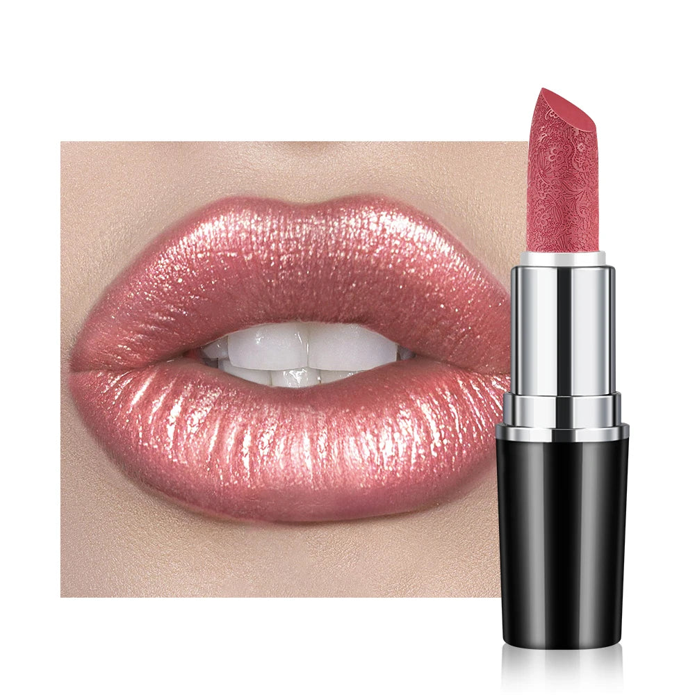 Rouge à Lèvres Nacré Vegan — Reflets Précieux Longue Tenue