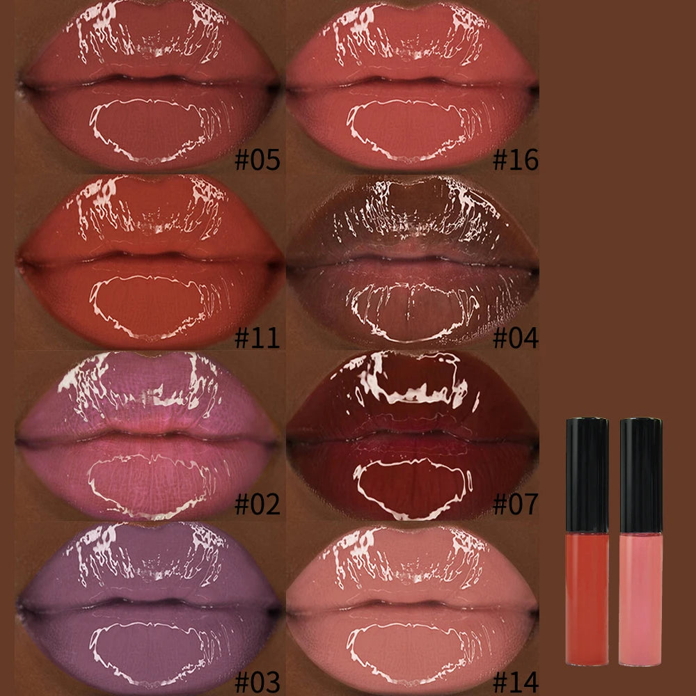 Lip Gloss Ultra-Brillant — 9 Teintes Effet Lèvres Pulpeuses