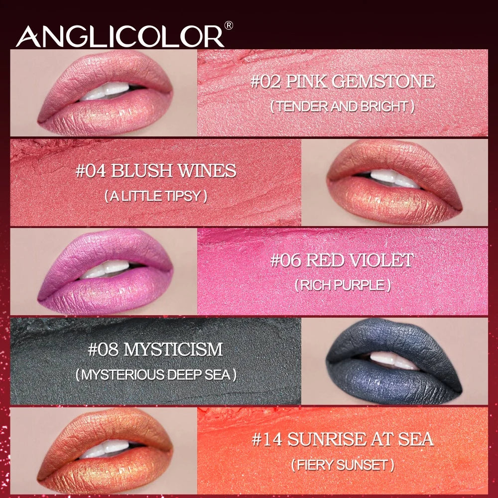 Rouge à Lèvres Nacré Vegan — Reflets Précieux Longue Tenue
