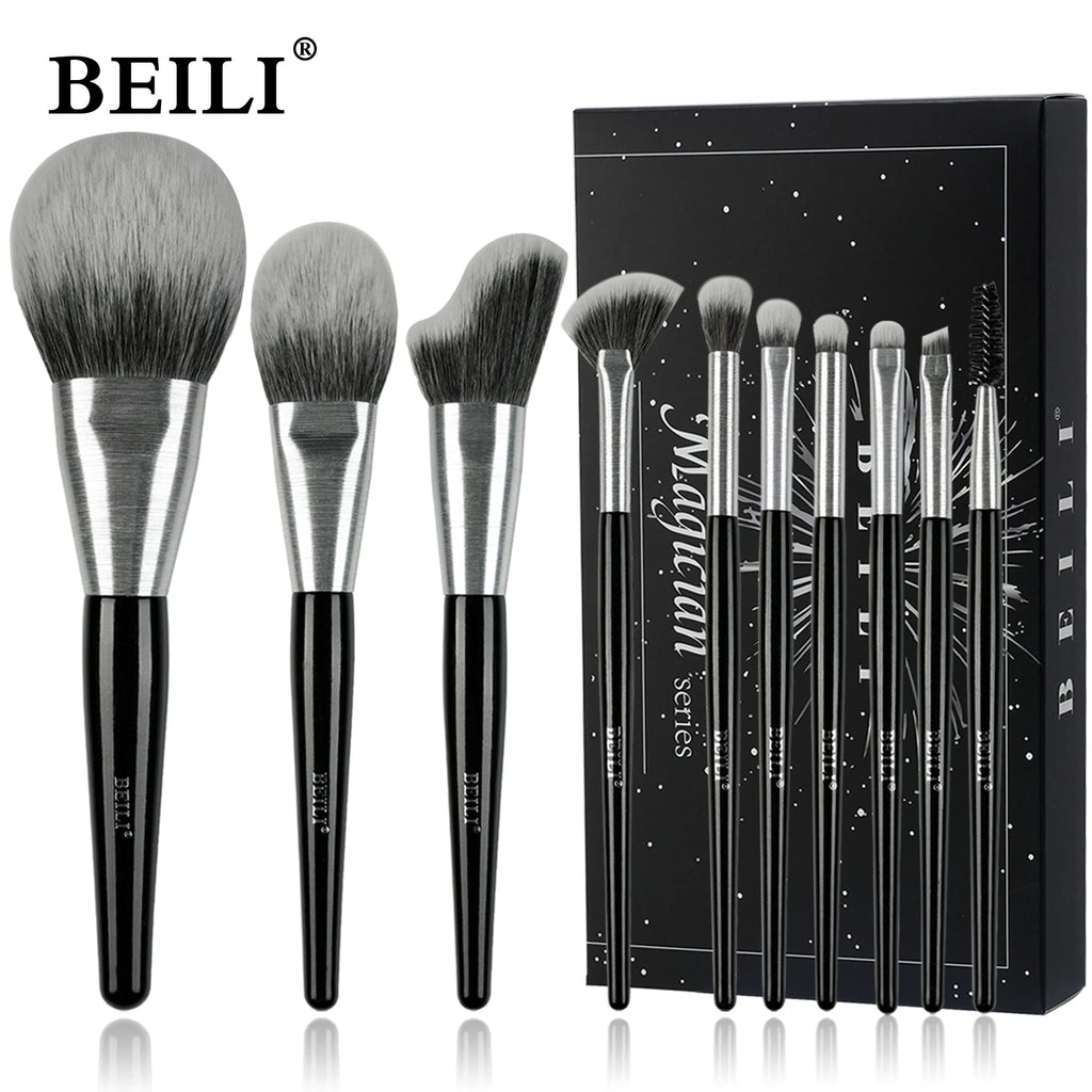 Set Pinceaux Luxe 10 Pièces — Poils Naturels avec Boîte