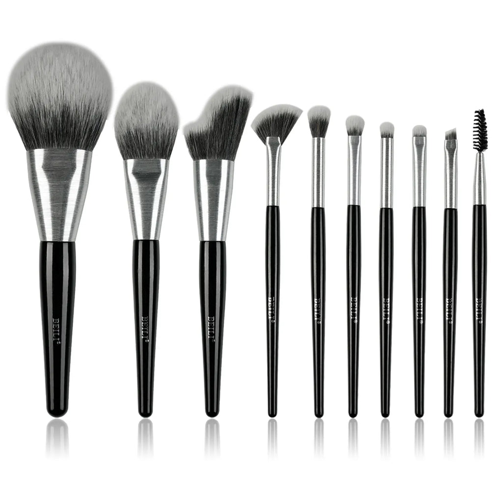 Set Pinceaux Luxe 10 Pièces — Poils Naturels avec Boîte