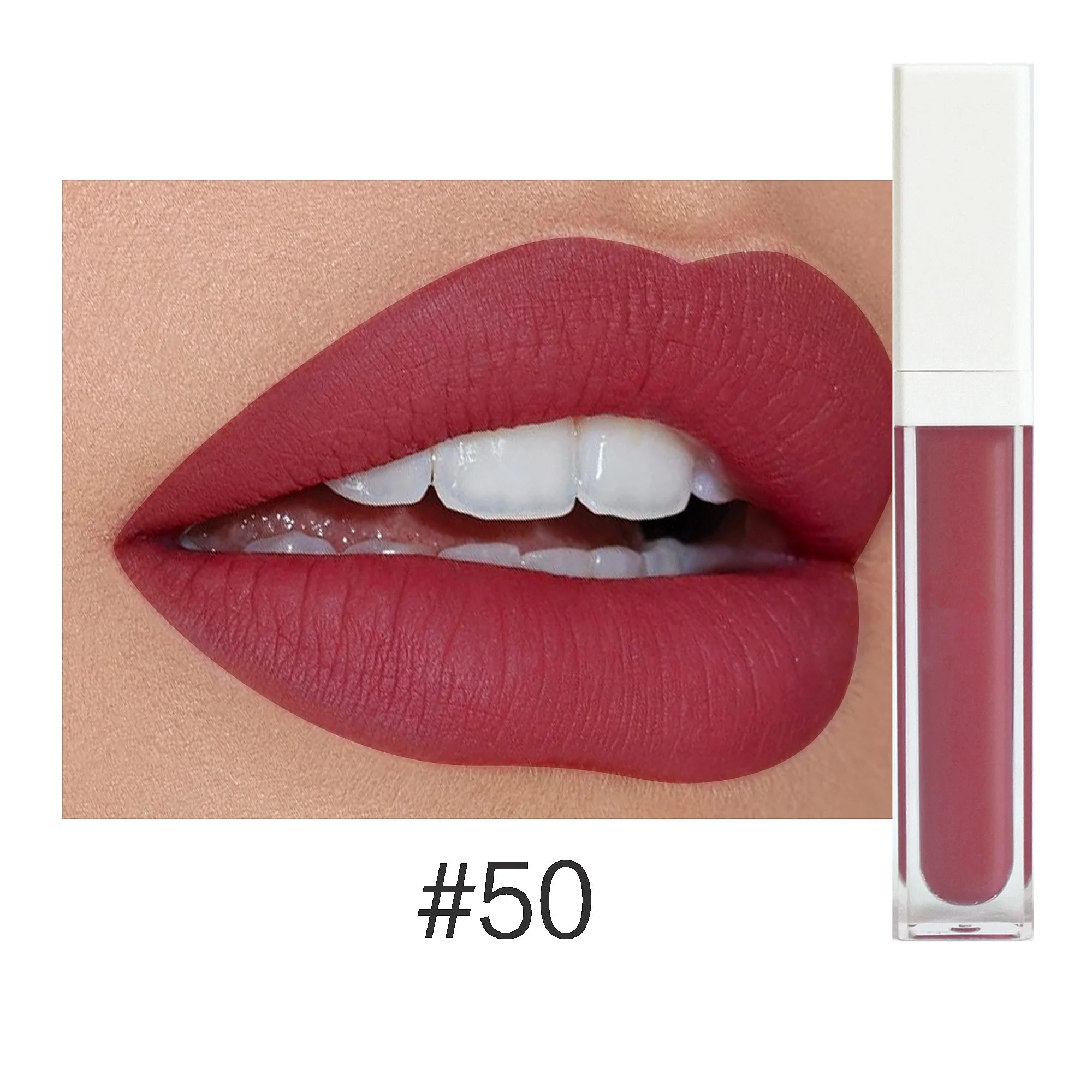 Rouge à Lèvres Liquide Mat Organique — 50 Teintes Vegan
