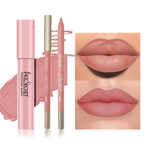 Duo Lipliner & Rouge à Lèvres Mat — Longue Tenue