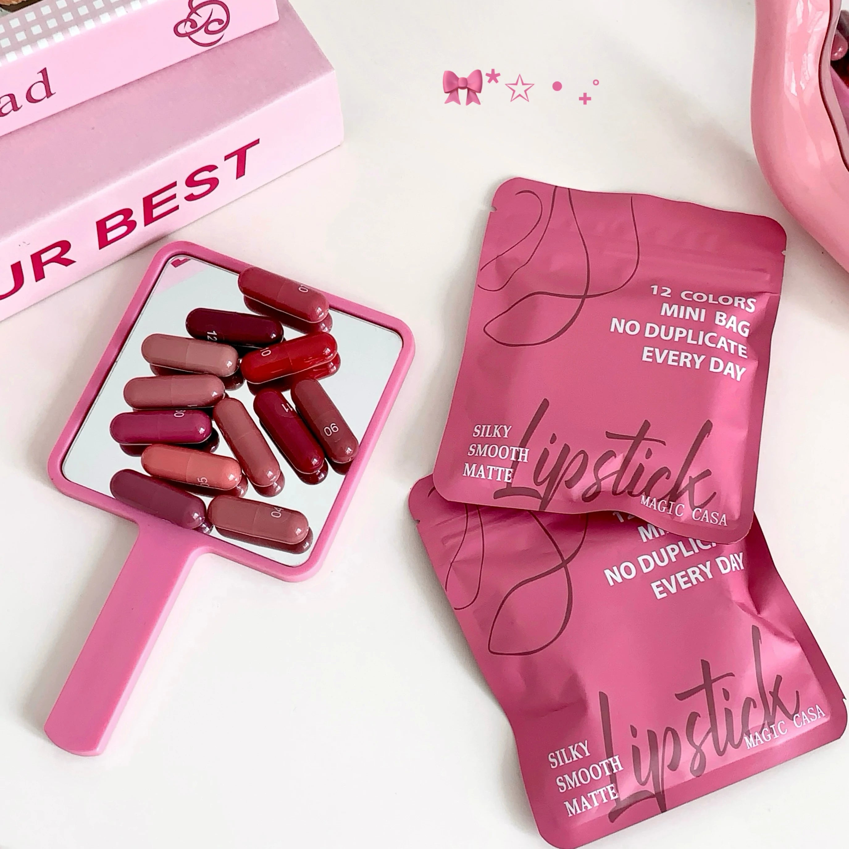 Magic Casa 12 Color Matte Lip Balm Set, Long-Lasting & Non-Fading, Perfect Gift for Women, Ideal for Makeup Festival
