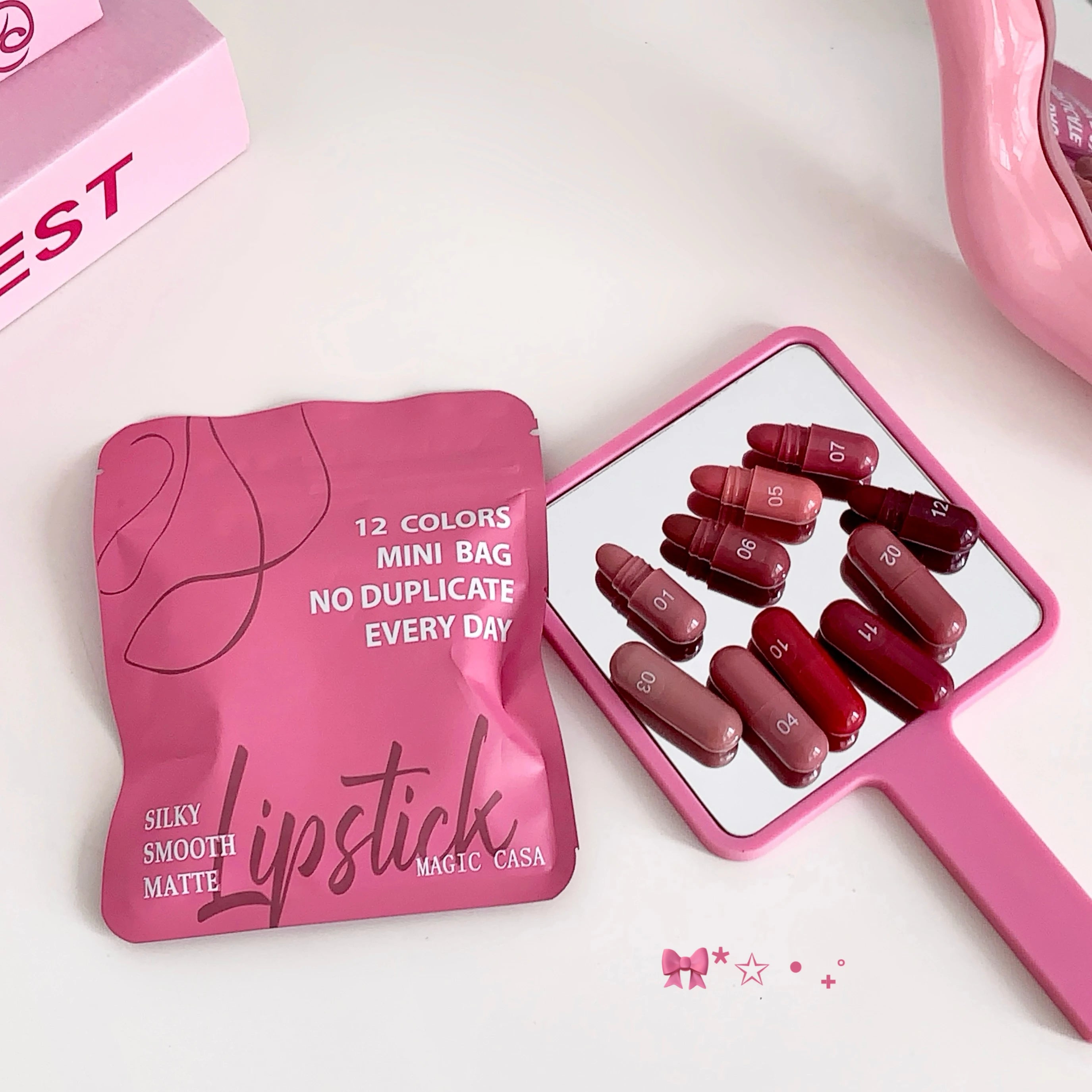 Magic Casa 12 Color Matte Lip Balm Set, Long-Lasting & Non-Fading, Perfect Gift for Women, Ideal for Makeup Festival