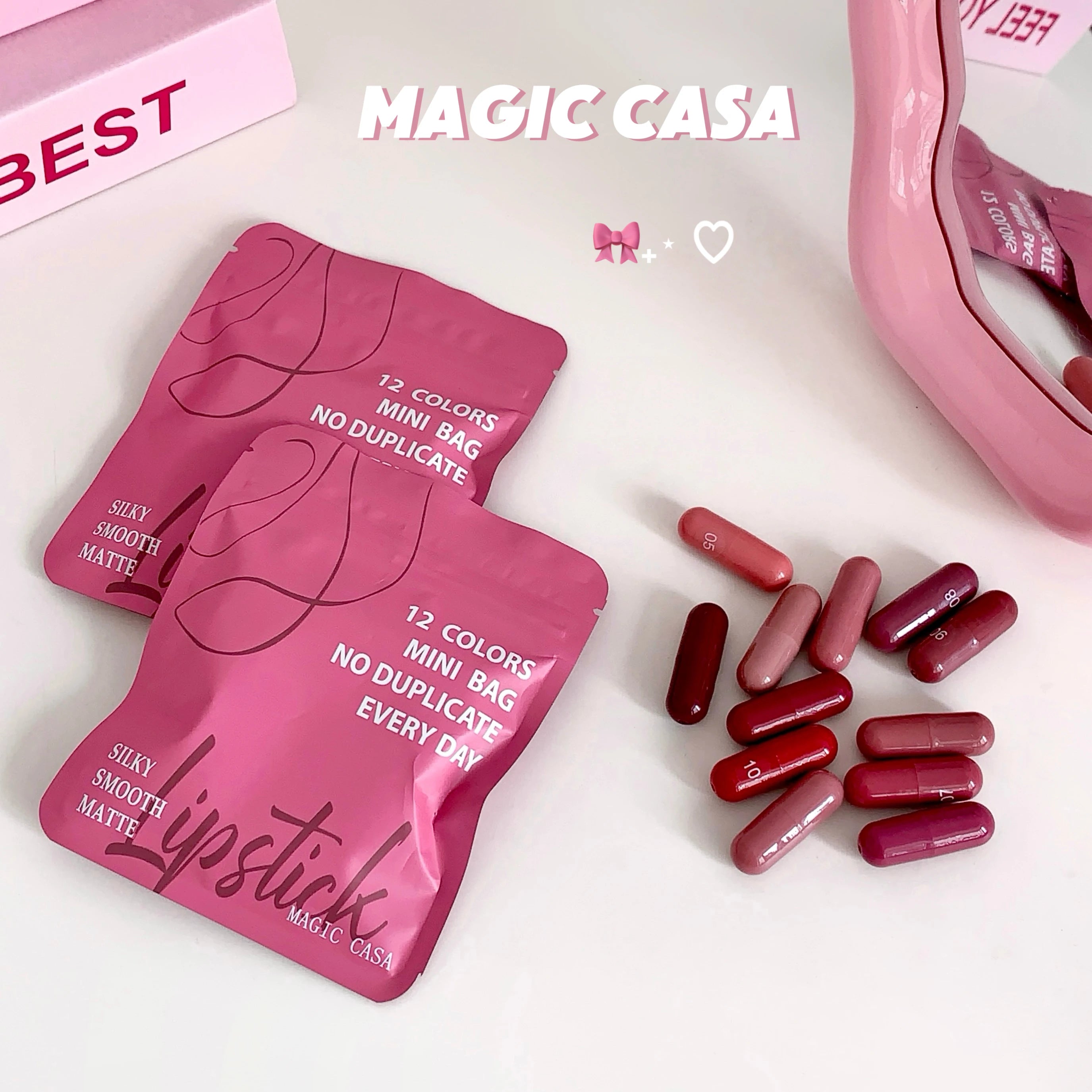Magic Casa 12 Color Matte Lip Balm Set, Long-Lasting & Non-Fading, Perfect Gift for Women, Ideal for Makeup Festival