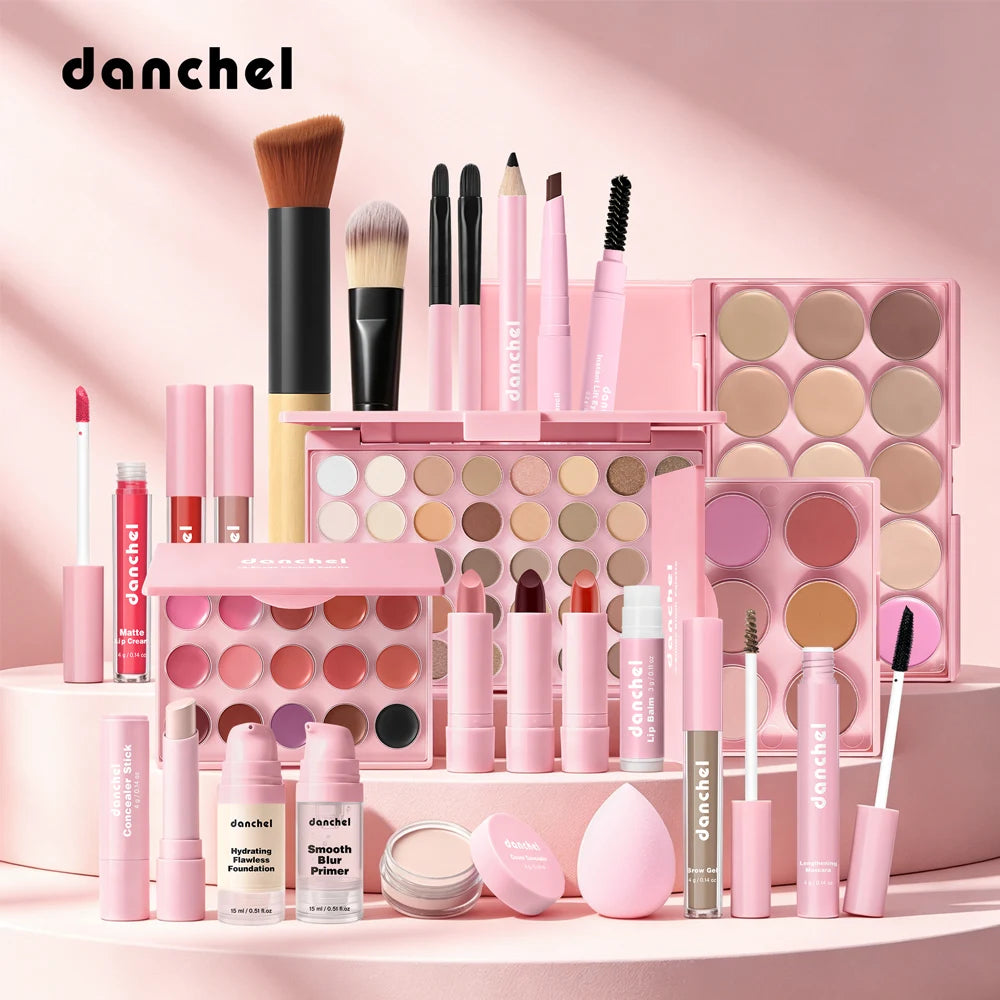 Kit Maquillage Complet Tout-en-Un — Base, Yeux, Lèvres & Contour