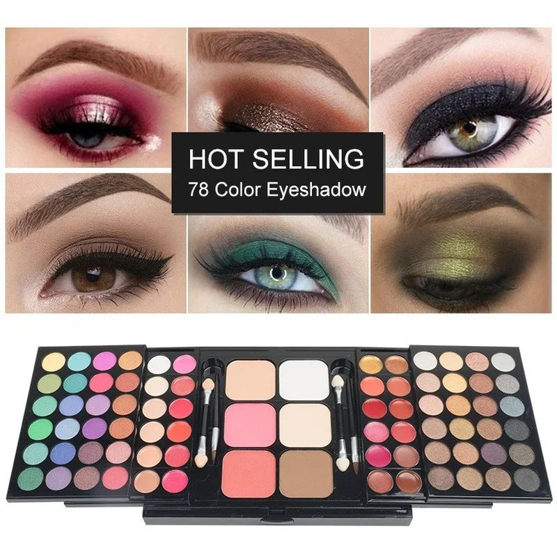 Palette Eyeshadow Glitter & Mat — 40 à 78 Couleurs Waterproof